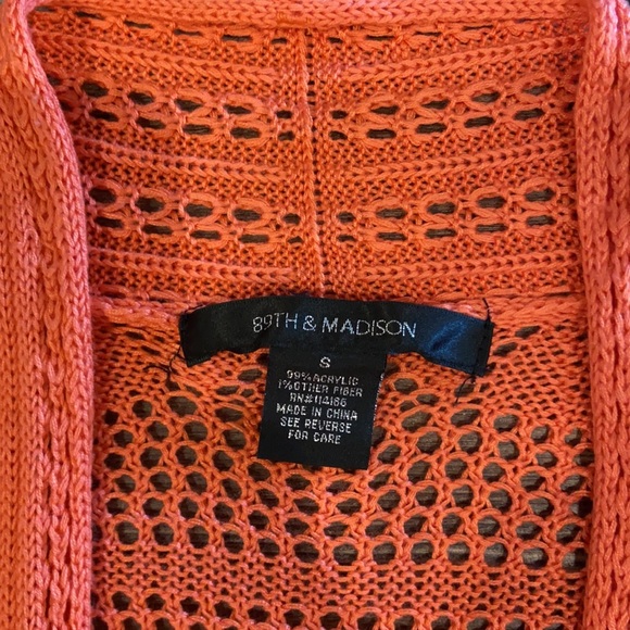 3 3 for $9!😎 Coral Crochet Cardigan by 89th & Madison - Picture 3 of 5